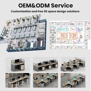 Kübik modüler Modern personel masa ofis iş istasyonu masaları 3 kişilik ofis masası - Product Image 3