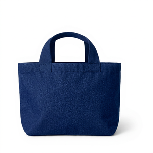 New Arrival Custom 10oz Cotton <b>Tote</b> <b>Bags</b> 100% Canvas Short Hand Flat shopping <b>Bags</b> navy with Letter Pattern - Product Image 1