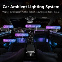 Rythme personnalisable système d'éclairage ambiant de voiture sélection de couleur intelligente longueur de coupe battre danse son éclairage intérieur automatique