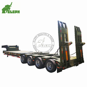 Haute qualité <span class=keywords><strong>4</strong></span> <span class=keywords><strong>essieux</strong></span> 14M 80t transporteur de marchandises équipement lourd transportant une semi-remorque à lit bas - Product Image 4