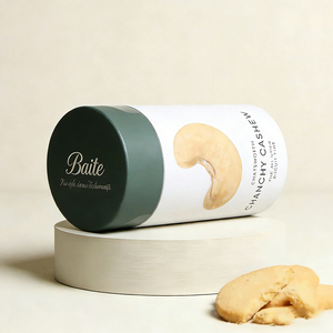 Tubo <span class=keywords><strong>de</strong></span> Papel <span class=keywords><strong>de</strong></span> Grado Alimenticio Personalizado para Galletas Crujientes <span class=keywords><strong>de</strong></span> Anacardo, Tamaño/Impresión Personalizados, Envase Rígido para Refrigerios - Product Image 5