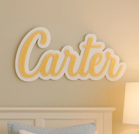 Panneau nominatif personnalisé en acrylique 3D, plaque à initiales personnalisée, étiquette nominative décorée en forme de cœur, décoration murale pour chambre d'enfant, cadeau de baby shower