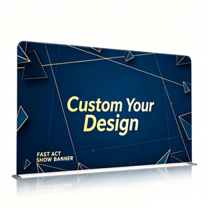 Banner Curvo Impreso Personalizado de Tela Tensada de Rápida Instalación, Fondo Portátil Tipo Funda de Almohada para Promoción en Ferias Comerciales - Product Image 1