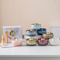 Accessoires pour la cérémonie du thé, bol à matcha avec bec verseur et fouet en bambou, cuillère à thé, tamis en acier inoxydable, ensembles d'outils pour le matcha