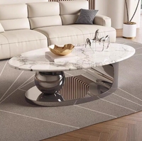 Advanced Sense Table à thé italienne de luxe pour la maison Design ovale moderne simple avec matériau en verre pour le salon