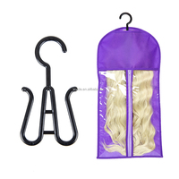 AliLeader tas penyimpan rambut Travel portabel dengan kait plastik casing pembawa penyimpanan tahan debu untuk wig ekstensi rambut palsu