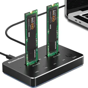 Best M.2 ssd Docking Station Hard Drive Tray Caddy Solid State Drive 1TB NVME Enclosure M.2 ssd case Dual Bays Docking Station