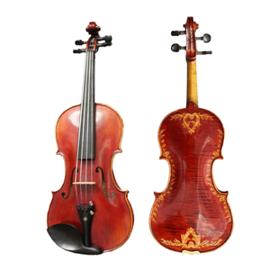 Violín NAOMI 4/4 Tallado a Mano, Violín Barroco Europeo Antiguo de Madera, Violino Maestro Stradi con Bonitas Flores Talladas, Instrumento de Cuerda - Product Image 3