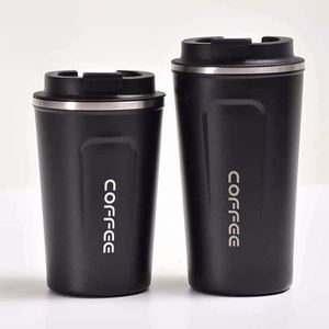 Simple 304 Stainless Steel <b>Coffee</b> Mug Portable Car Thermos Business Office Gift Dual-Drink Mug - Product Image 2