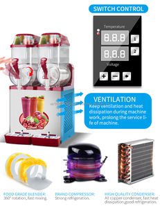 เครื่องทำสเลอร์เชิงพาณิชย์แบบพกพา2ถัง12L 220V สำหรับเครื่องดื่มแช่แข็งมาการิต้า - Product Image 5