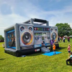 Château gonflable 17FT style radio cassette rétro - Château gonflable de danse disco pour fêtes - Product Image 3