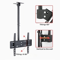 Cold Rolled Tv langit-langit baja dudukan, braket langit-langit TV Universal tinggi dapat diatur 770-1020mm untuk Tv datar/melengkung 26 "-60"