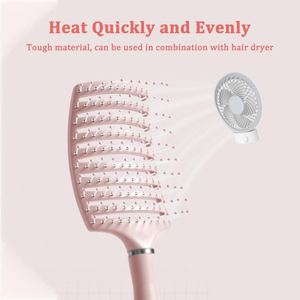 Fashion Simple Curved Vented Detangling Laser Nylon Hair <b>Brush</b> Custom Logo Eco-friendly Waterproof Dry Massage Salon Quality - Product Image 4