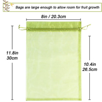 8x12 Zoll Organza Obsts chutz beutel Grüne Netz abdeckung Taschen Kordel zug Mesh Frucht schutz Schädlings barriere für Trauben Mango
