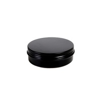 100ml Metall-Kosmetikdose für Sheabutter Ätherisches Öl Körpercreme und Shampoo mit Schwarzem Aluminium-Schraubverschluss