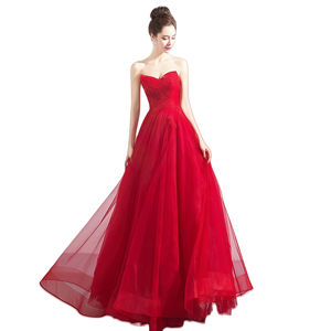थोक आधुनिक मातृत्व ग्रीष्मकालीन सैटिन लाल औपचारिक-लाइन फ्लोर-लंबाई वाली गेंद की गाउन मां दुल्हन दुल्हन दुल्हन दुल्हन दुल्हन दुल्हन की पोशाक - Product Image 5