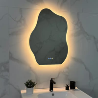Miroir de salle de bain intelligent à LED de luxe 5 étoiles, éclairé, sur mesure, avec cadre, IP44, anti-buée, à fixation murale