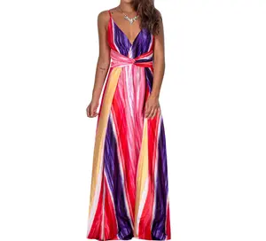 2020 sommer neue frauen kleid Europäischen und Amerikanischen sling drucken strand kleid mode