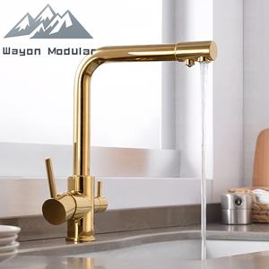 Современный дизайн, кухонный кран с двойной ручкой для горячей и холодной воды, регулирующий кран для раковины - Product Image 5