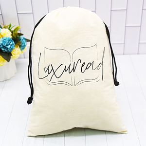 Custom <b>Drawstring</b> Cotton Muslin Bags Unbleached Fabric Wrap Gift Clothing Shoes Organic Natural Cotton <b>Pouch</b> - Product Image 1