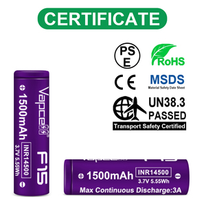 <span class=keywords><strong>Vapcell</strong></span> INR14500 F15 3A ความจุสูง1500มิลลิแอมป์ต่อชั่วโมง3.7โวลต์ขนาด AA 14500แบตเตอรี่3.7โวลต์14500แบตเตอรี่ลิเธียมไอออนแบบชาร์จไฟได้ - Product Image 5