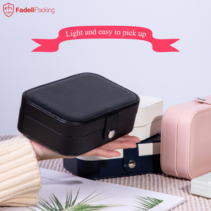 F1-organizador de anillo y collar de PU para mujer, caja de joyería portátil, embalaje de regalo, cajas de viaje para pendientes - Product Image 2