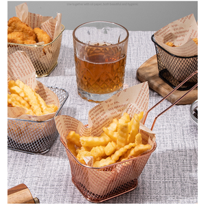 Panier à frire en métal pour poulet frit, paniers à frire en acier inoxydable, porte-frites avec poignée pour cuisine barbecue - Product Image 3