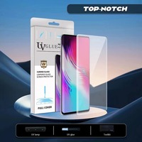Protection d'écran en verre trempé liquide 3D incurvé avec lampe UV, colle intégrale, dureté 9H pour Samsung Galaxy S23 S22 Plus S24 Ultra