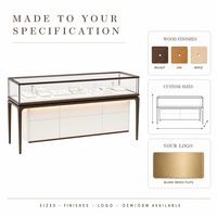 Ensemble de vitrines à bijoux personnalisées avec éclairage LED, longues vitrines en verre et tiroirs de rangement pour la présentation en gros en bijouterie