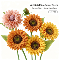 Fleur artificielle décorative pour la photographie et la décoration intérieure, tournesol couleur Morandi, toucher réel, vente en gros