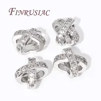 Perles d'espacement en forme de X en laiton plaqué or 18 carats séparateurs de perles de Zircon pour bracelets à bricoler soi-même et accessoires de bijoux