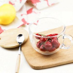 แก้วกาแฟแก้วใส 15 ออนซ์ พร้อมฝาไม้ไผ่และช้อน เป็นมิตรกับสิ่งแวดล้อม รับทำโลโก้ สำหรับกาแฟ ชา นม ข้าวโอ๊ต โยเกิร์ต - Product Image 4