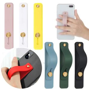 Candy Color Mobile Phone Holder <b>Universal</b> Silicone Finger Kickstand Cell Phone Grip Holder Wristband Stand Phone case Hand Strap - Product Image 5