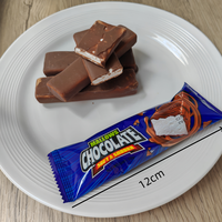Venta Caliente de Dulces Chinos al por Mayor Personalizados Halal para Niños Barra de Malvavisco Crujiente y Dulce Cubierto de Chocolate