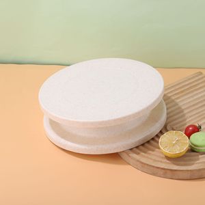 Plato giratorio redondo de plástico color paja de trigo para decoración de pasteles, soporte giratorio para herramientas de repostería - Product Image 1