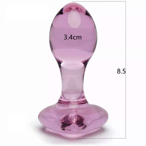 Petit jouet sexuel artisanal en verre transparent en forme de coeur pour femmes - Product Image 2