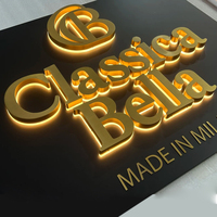 Enseigne LED extérieure personnalisée pour entreprise, lettres lumineuses rétroéclairées, enseigne murale 3D en métal et acrylique pour la publicité des commerces