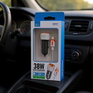 Cargador de coche de 38W con cable USB C a Tipo C, carga rápida para teléfonos y tabletas - Product Image 3