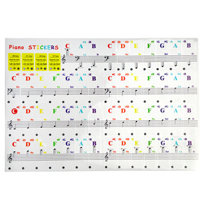 Ký hiệu âm nhạc nhân viên năm dòng ký hiệu đơn giản ký hiệu Tự Học Bàn phím dán Piano đầy màu sắc biểu tượng CuộN Máy nghe nhạc điện tử - Product Image 6