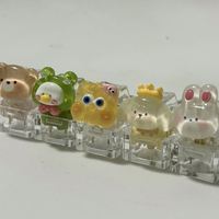 Tendance TikTok : Porte-clés Fidget Clicker en Acrylique Transparent Imprimé en 3D, Motif Dessin Animé, Jouet Anti-Stress pour Clavier