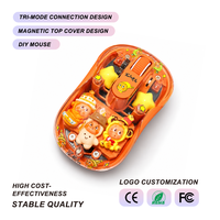 Ratón Transparente Personalizable DIY, Tri-Modo 2.4G RGB 800-2400 DPI, Desplazamiento de 4 Direcciones, 400mAh, USB Tipo-C, Ergonómico OEM