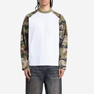 Custom Design Vintage Thermal Waffle Knit <b>Long</b> Sleeve Camo T <b>Shirt</b> Pullover <b>Tee</b> Oversize Streetwear T <b>Shirt</b> - Product Image 2