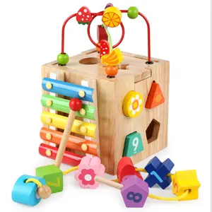 Alta Qualidade Frutas Rodadas Beads Madeira Bead Maze Brinquedos Educativos Kids