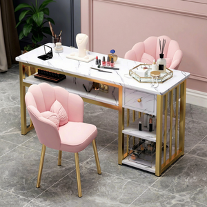 Juego de Mesa y Silla para Decoración de Uñas con Diseño de Pétalos de Flores - Muebles para Salón de Uñas, Mesa de Estilo Japonés de Lujo, Nuevo Diseño 2026 - Product Image 3