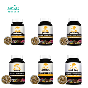Label pribadi 10 In 1 Kapsul ekstrak Jamur 500mg/120 tutup/botol surai singa, Reishi, Cordyceps, Chaga, ekor Turki, Maitake - Product Image 2