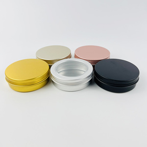 Nhôm Vòng kim loại hộp thiếc nghệ tây thiếc kim loại bao bì có thể nhôm Jar với cửa sổ rõ ràng Nắp - Product Image 5