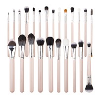 Ensemble de 24 pinceaux de maquillage à long manche - Pinceau multifonctionnel professionnel pour artiste maquilleur, pinceau à paupières, pinceau à poudre, pinceau à fond de teint