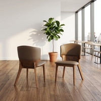 Chaise en bois rembourrée sans accoudoirs, écologique, traditionnelle, pour salle à manger, restaurant, salon, avec coussin en cuir PU, pour usage hôtelier