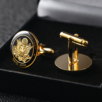 Boutons de manchette et pince à cravate personnalisés avec logo du fournisseur, en métal, pour chemise de costume homme, avec emballage en boîte
