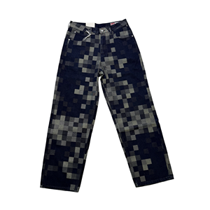 <strong>Custom</strong> Vintage Thermal Autumn Men's Denim Jacket Set With Geometric Pattern Knitted <strong>Coat</strong> In 100% Cotton - Product Image 5